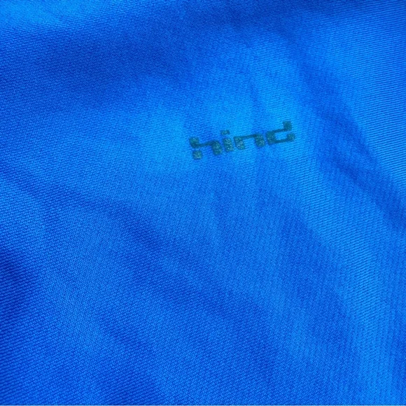 Hind running shirt mock turtle neck XL blue mens long sleeve - Picture 2 of 9